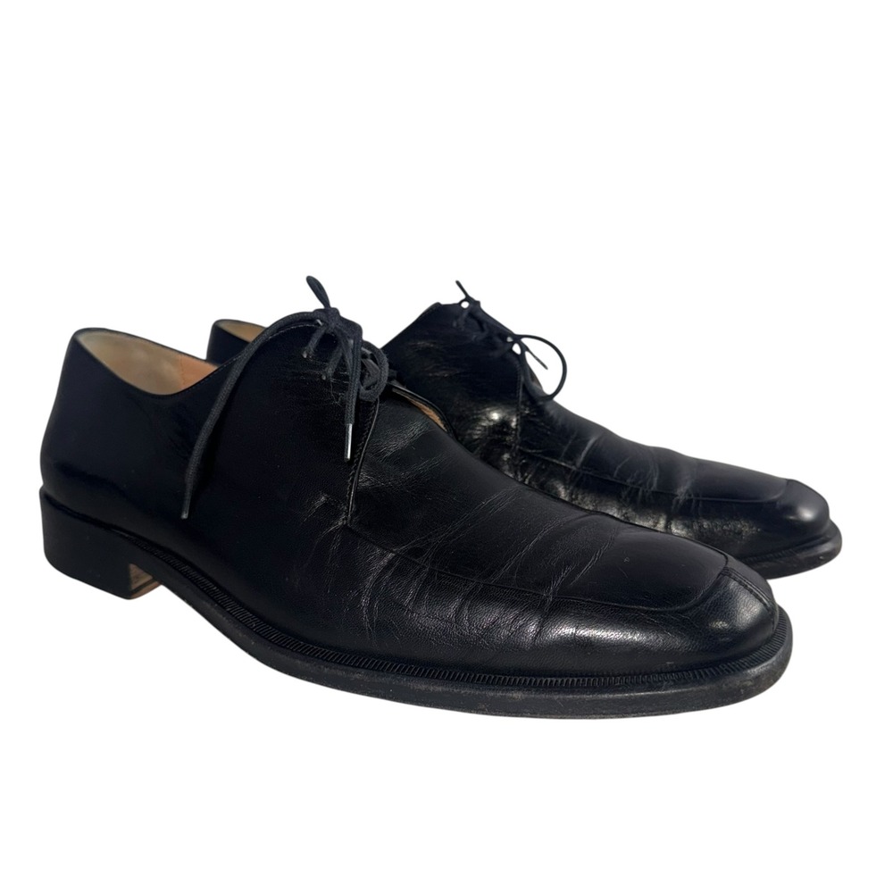 Bruno Magli Mens Bishop Black Leather Square Toe Derby Dress Shoes Size 11.5 M
